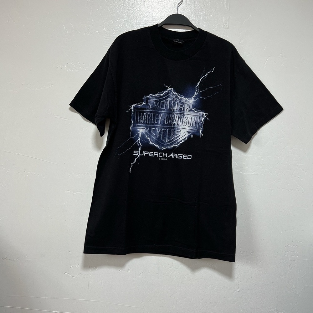 Vintage 1999 Harley-Davidson Supercharged Lightning Moose Portland,ME T-shirt